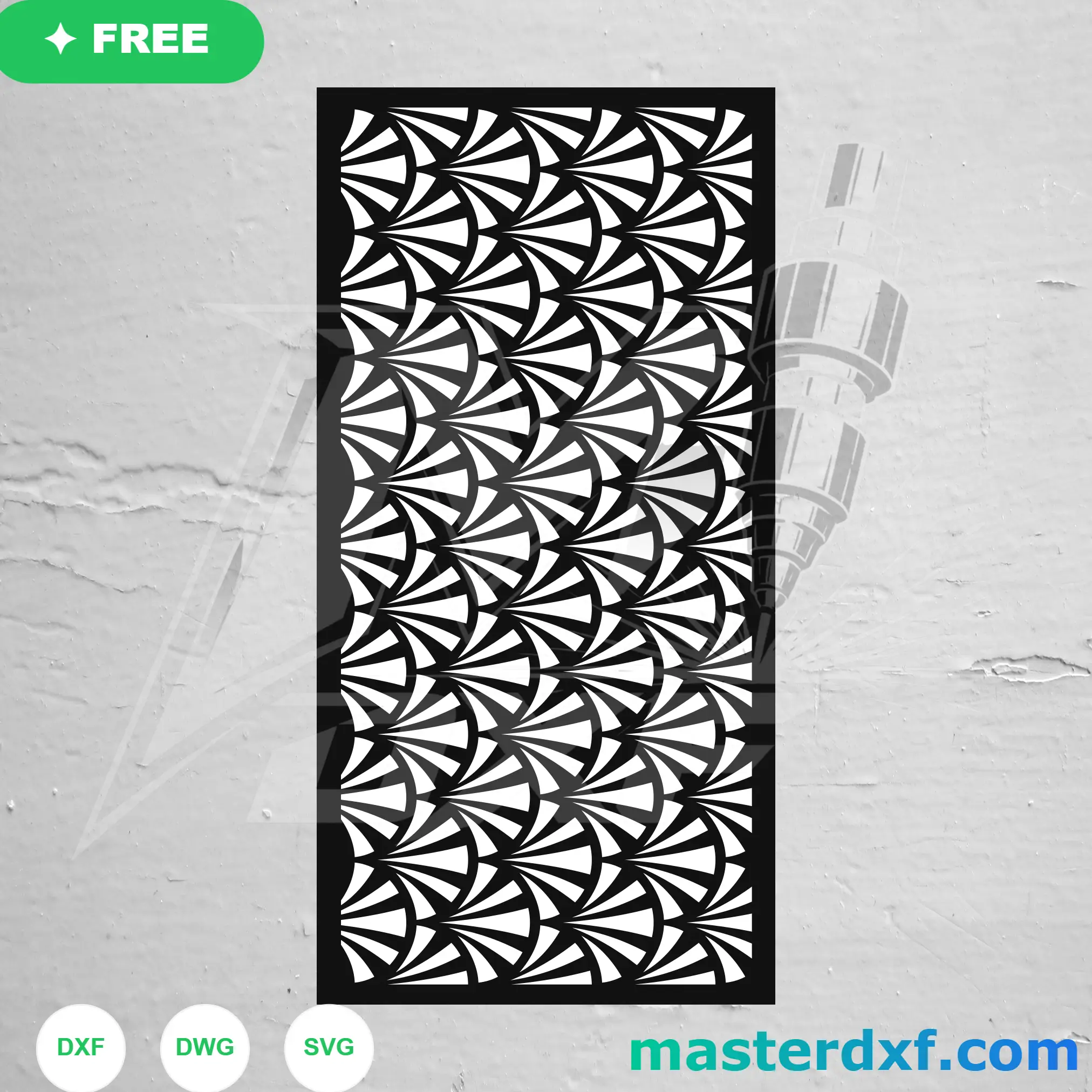 Spiral Pinwheel Fan DXF Pattern for Decorative Panels DXF File